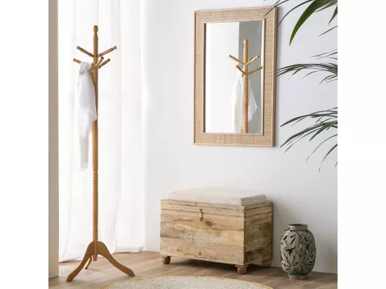 Miroir en bois et grille marron 70x2.5x100h
