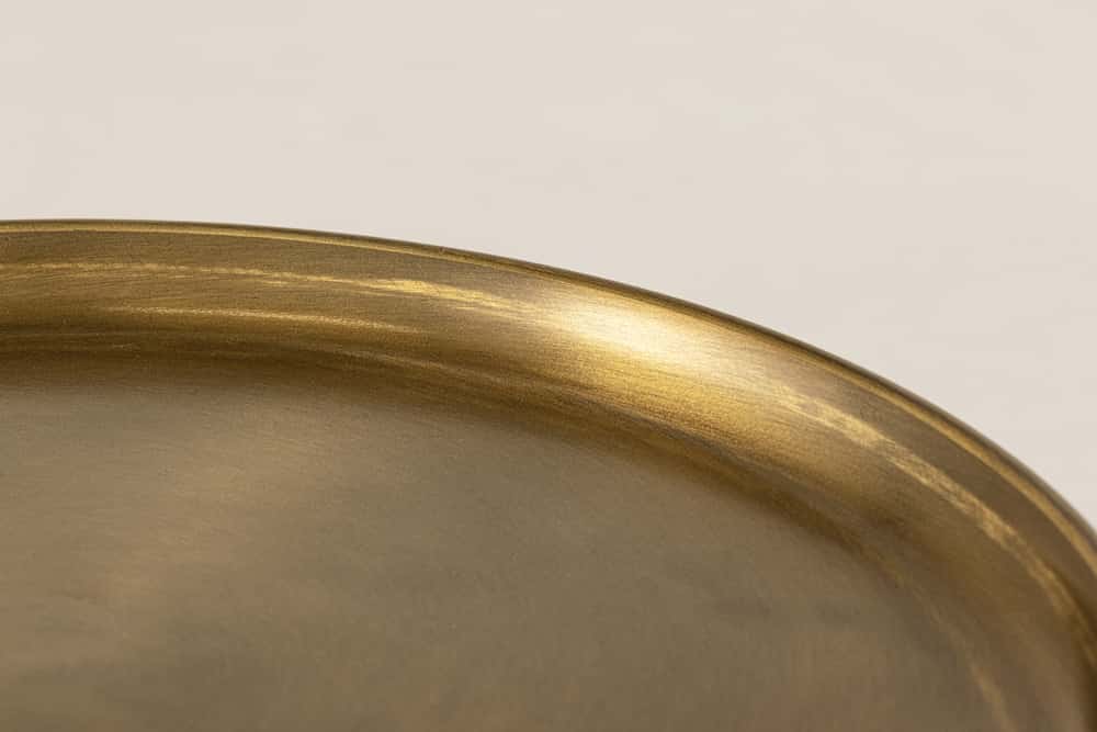 Runder Beistelltisch ELEGANCIA 50cm gold antik schwarz Metall Eisen handmade