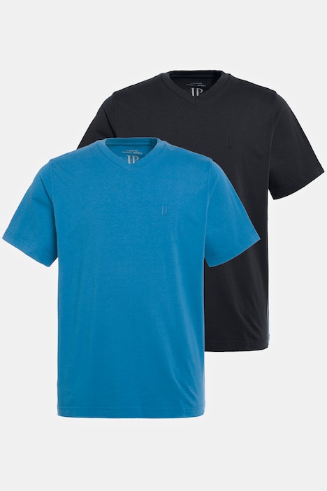 T-Shirts, Basic, 2er-Pack, V-Ausschnitt, Halbarm, bis 8 XL