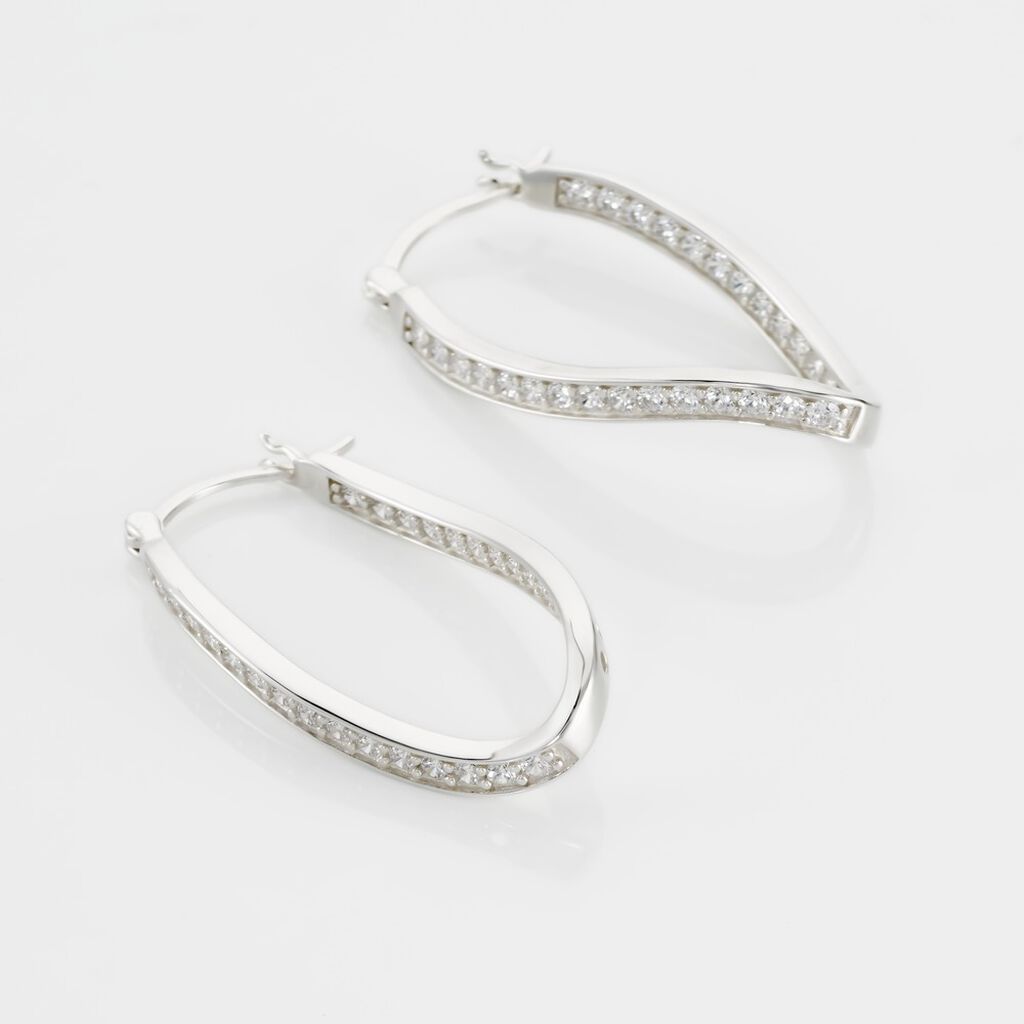 Créoles Desya Argent Blanc Oxyde De Zirconium