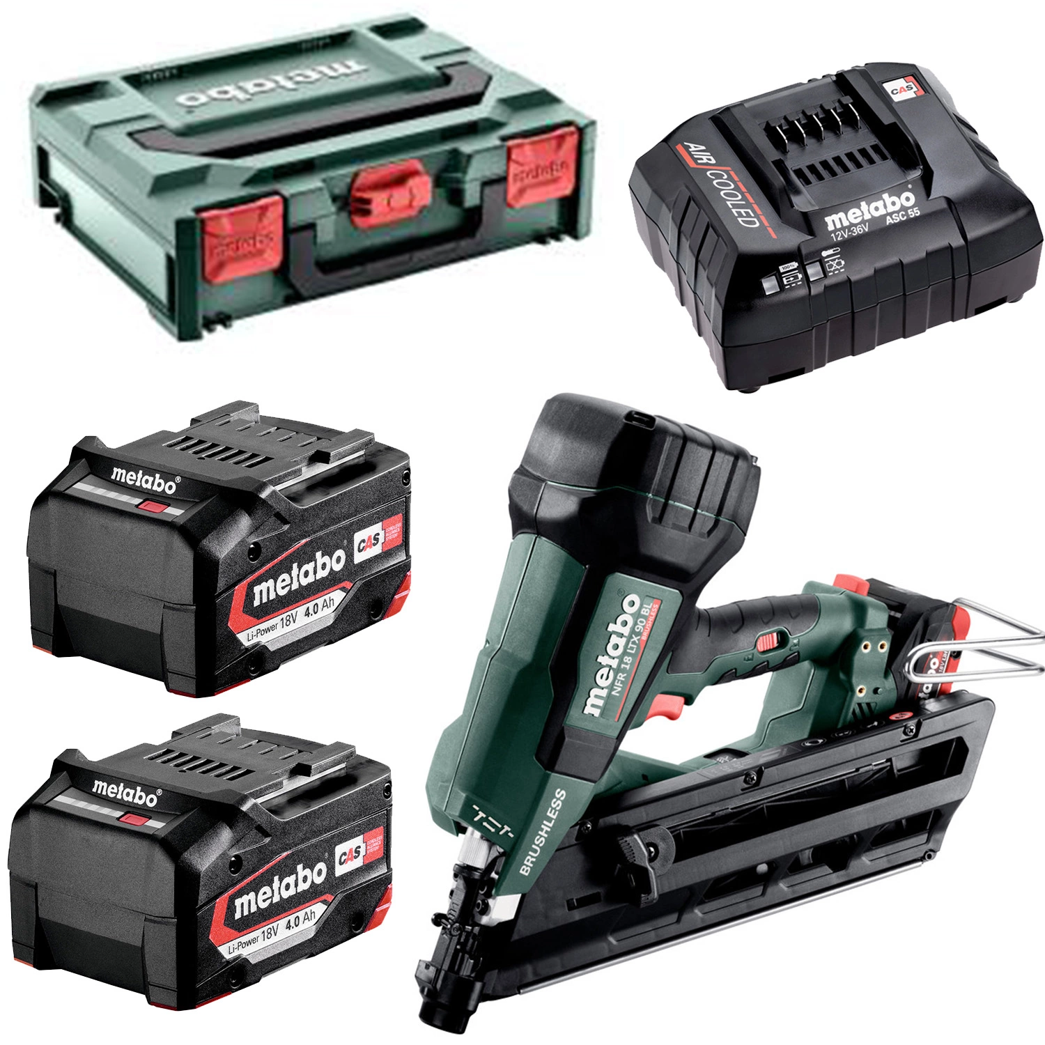 Metabo NFR 18 LTX 90 BL 18V Accu tacker set (2x 4,0Ah) in Metabox - 50-90mm