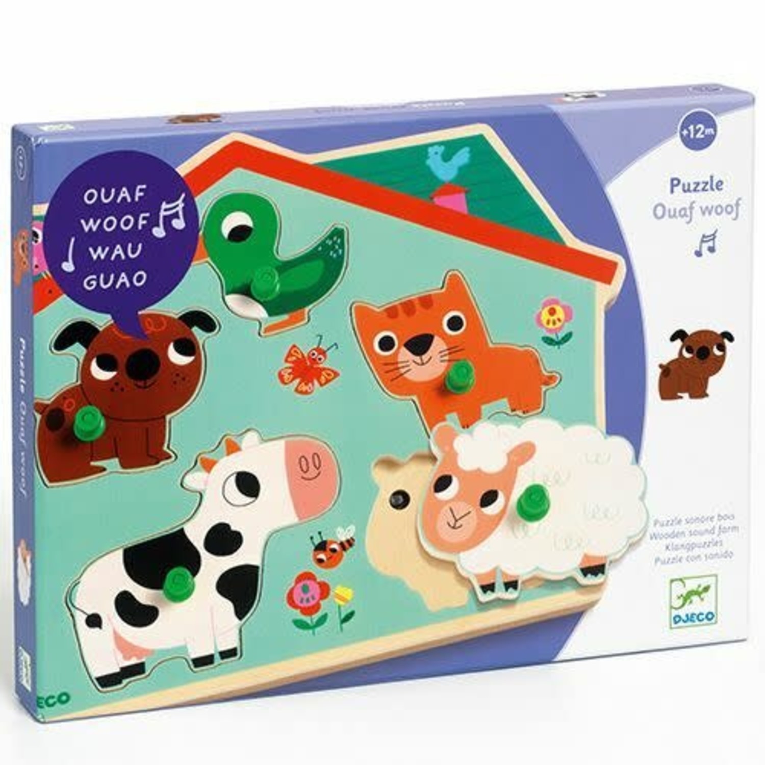 Djeco | Geluiden Puzzel | Boerderijdieren Ouaf Woof