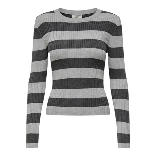 JDY Plum Bluse, Light Grey Melange/Dark Grey Melange, M