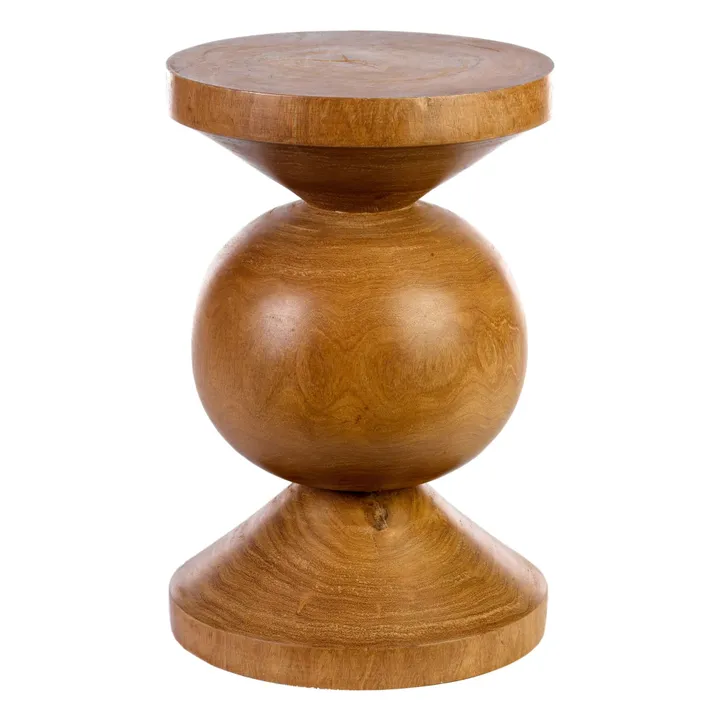 Pols Potten Tabouret Ball en bois | Cognac