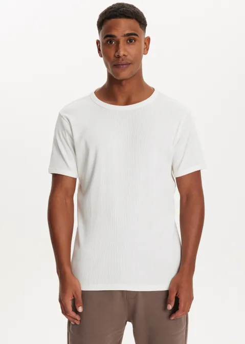 Basic rib t-shirt off-white (WIT.O)