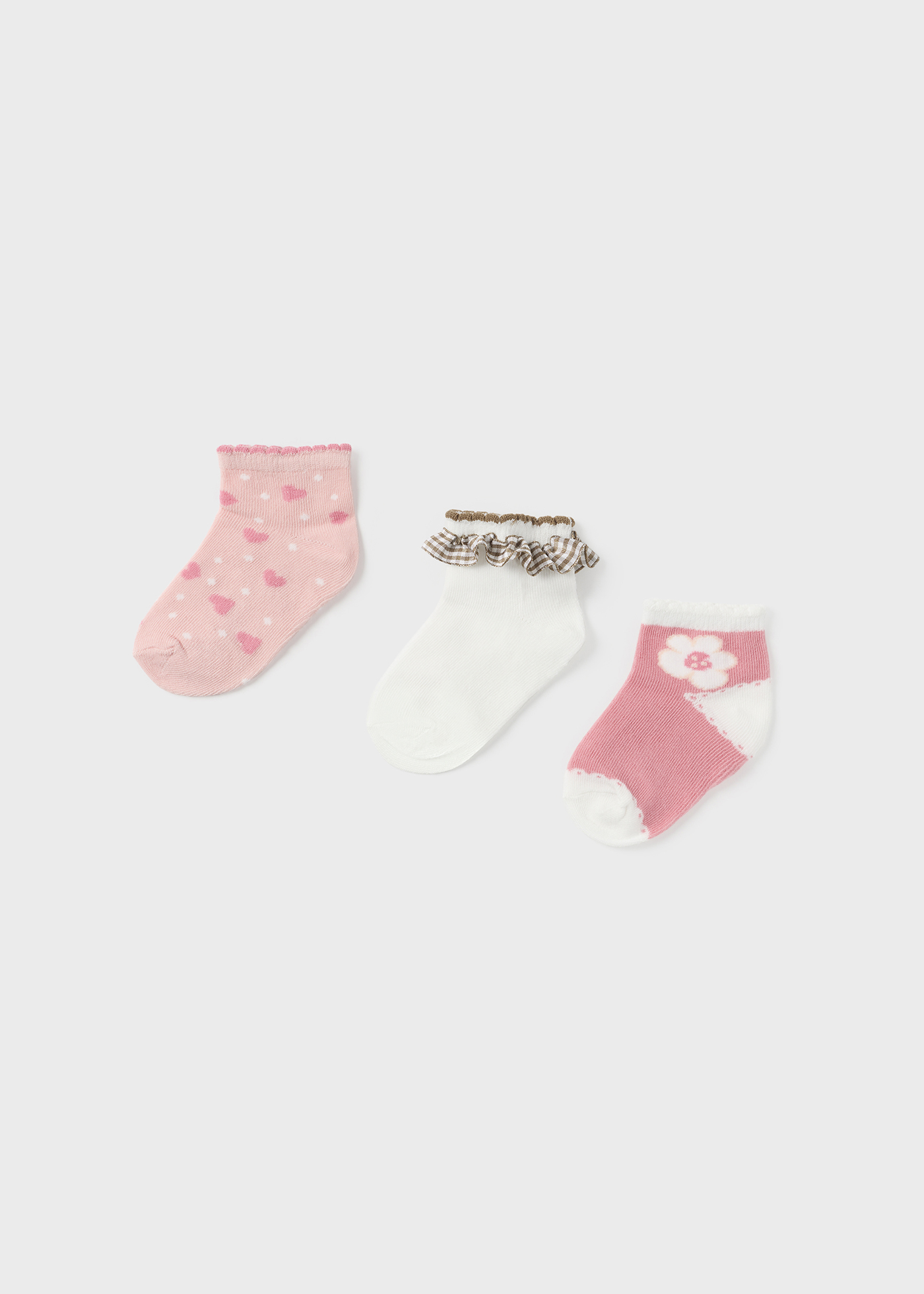 Pacote com 3 meias de algodão orgânico para bebê