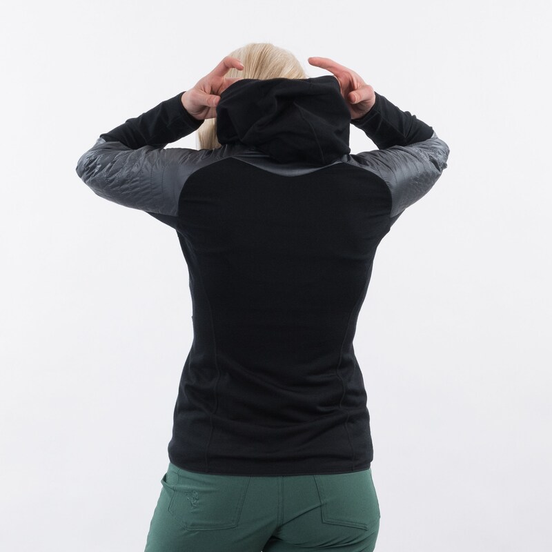 Cecilie Light Insulated Hybrid Jacket Dame Solid Dark Grey/Black