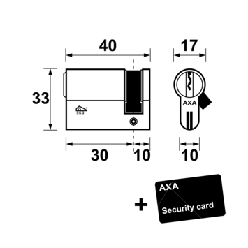AXA veiligheidscilinder xtreme enkel 30-10mm SKG***
