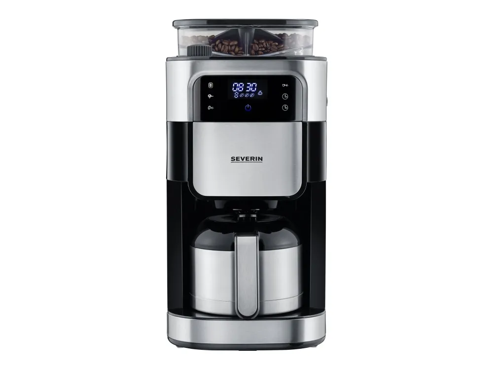 SEVERIN KA 4814 - Kaffemaskine - 8 kopper - børstet rustfrit stål/sort