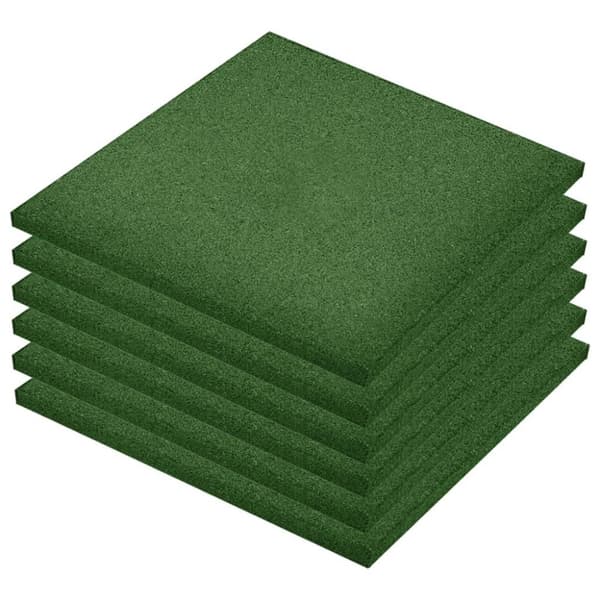 vidaXL Fallunderlag 6 stk gummi 50x50x3 cm grønn