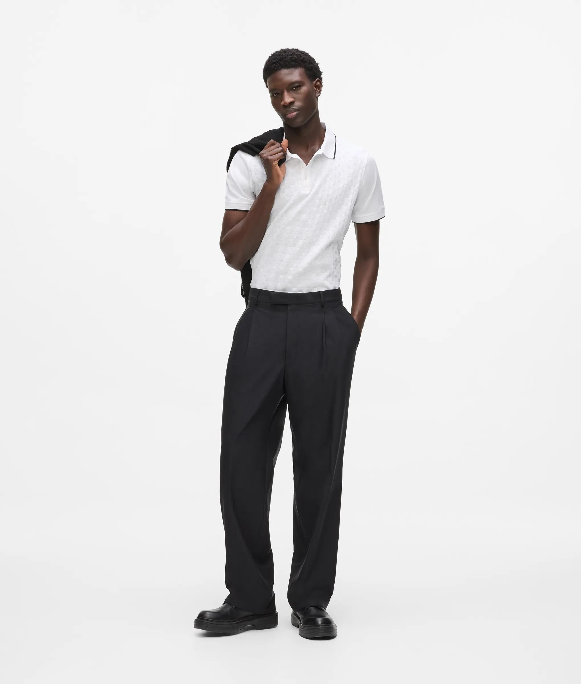 Poloshirt met textuur