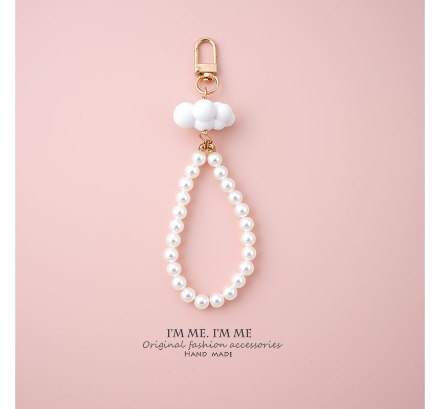 Harnai - Cloud Faux Pearl telefoonhanger / sleutelhanger