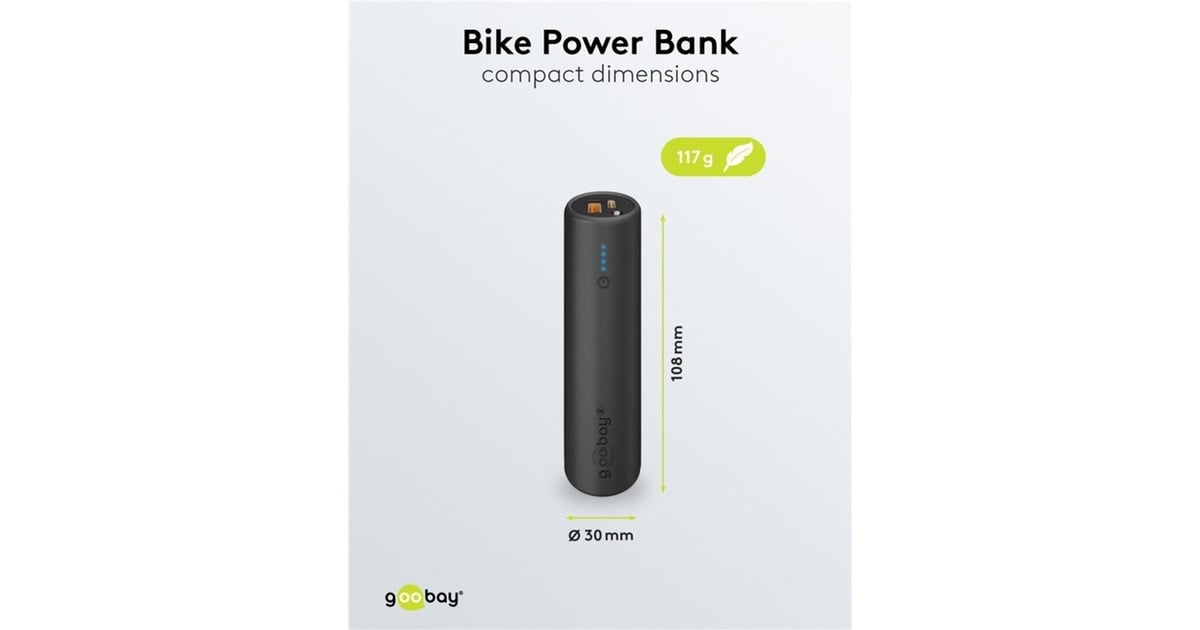 goobayBike-Powerbank 5.0  (Zwart, 5.000 mAh, Power Delivery, Quick Charge)