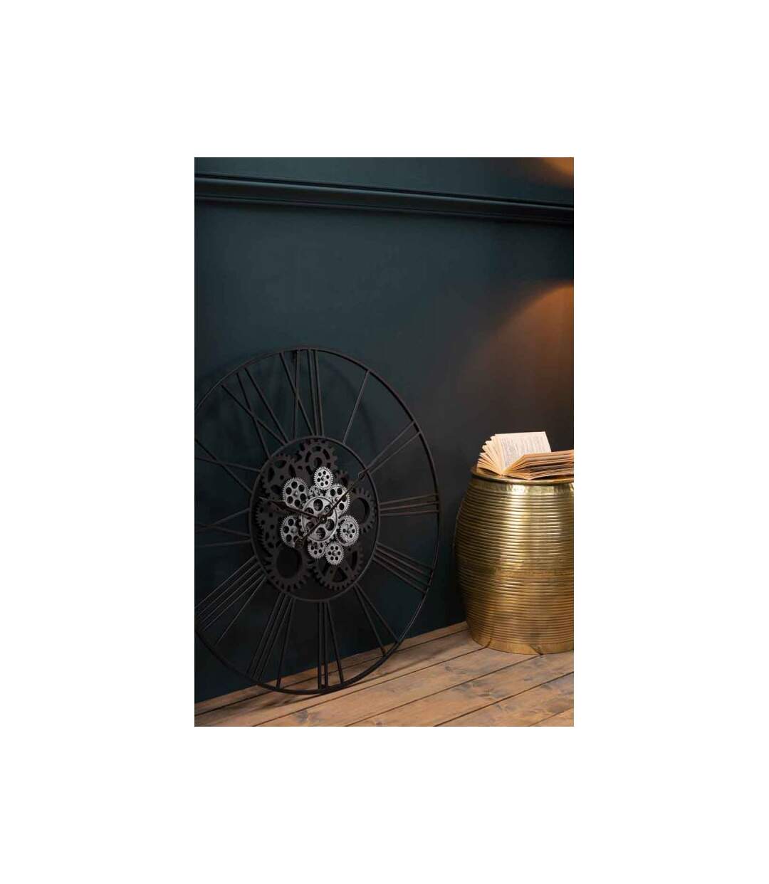 Paris Prix - Horloge Murale Design chiffres Romains 80cm Noir