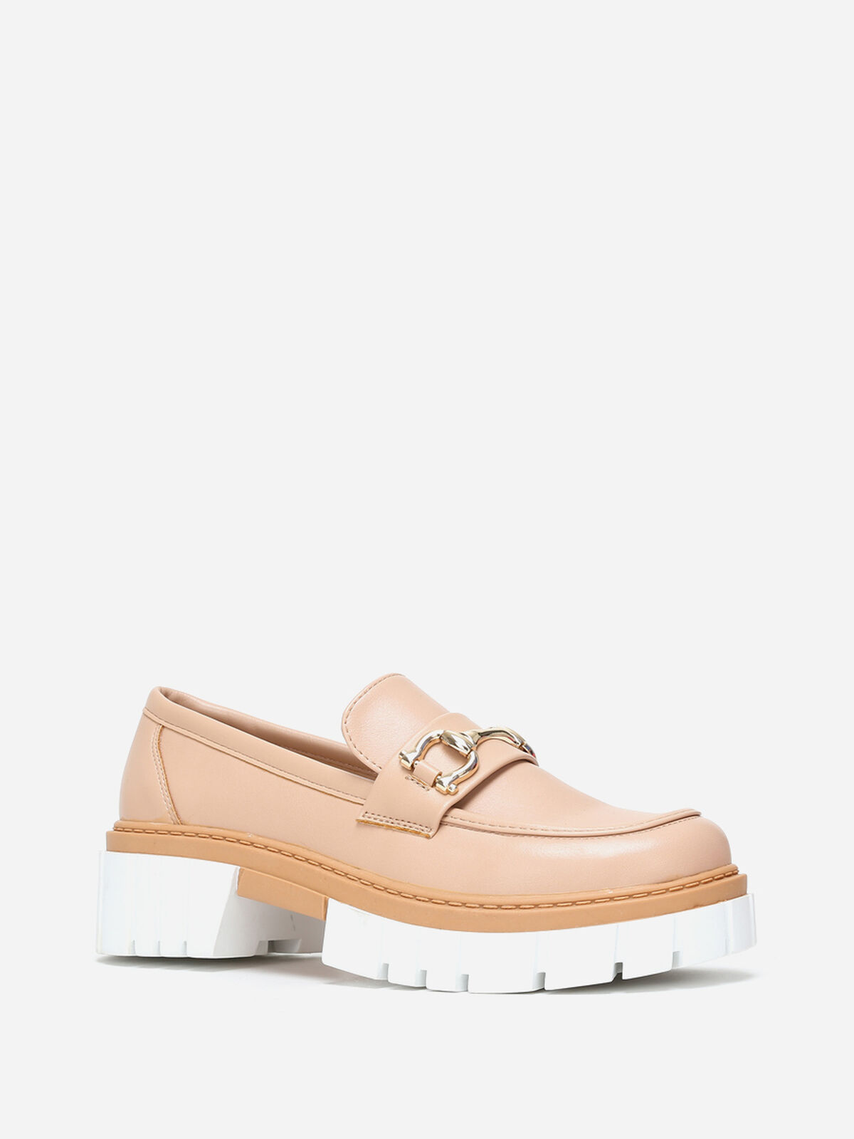 Mocassins à semelle crantée bicolore- Taupe