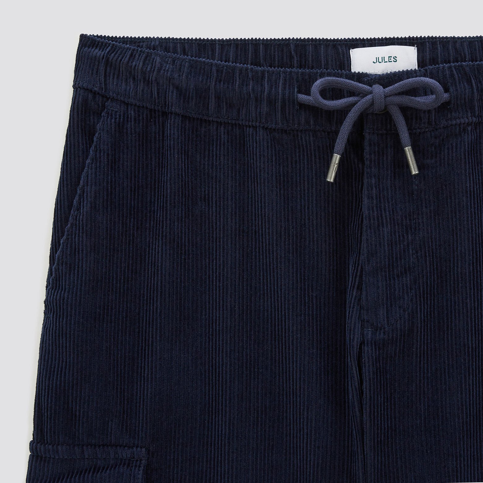 Pantalon cargo en velours coton recyclé Bleu foncé