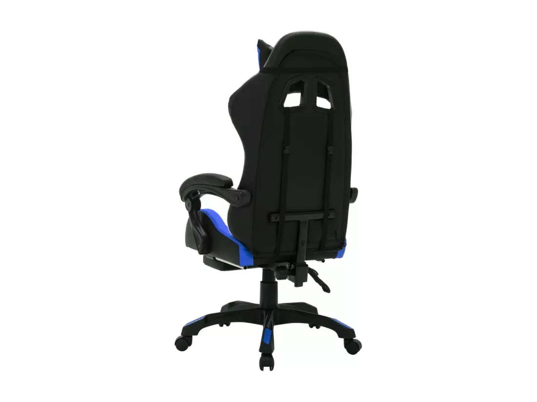 Fauteuil de jeux vidéo avec LED RVB Bleu et noir Similicuir