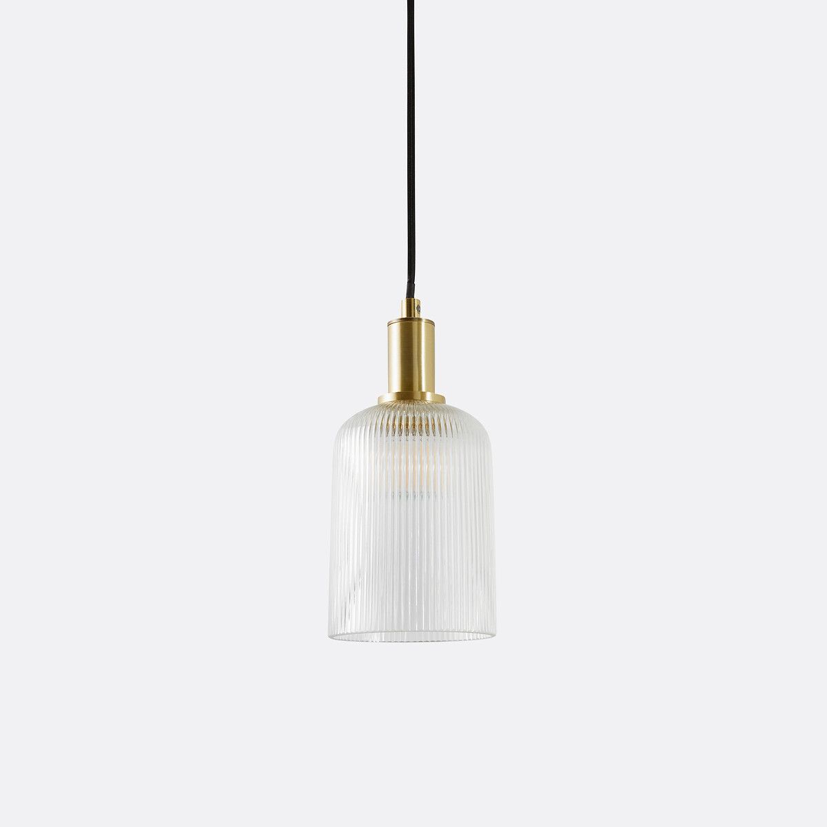 LA REDOUTE INTERIEURS<br>Luminária pendente em latão e vidro canelado Ø10,9 cm, Bogotá