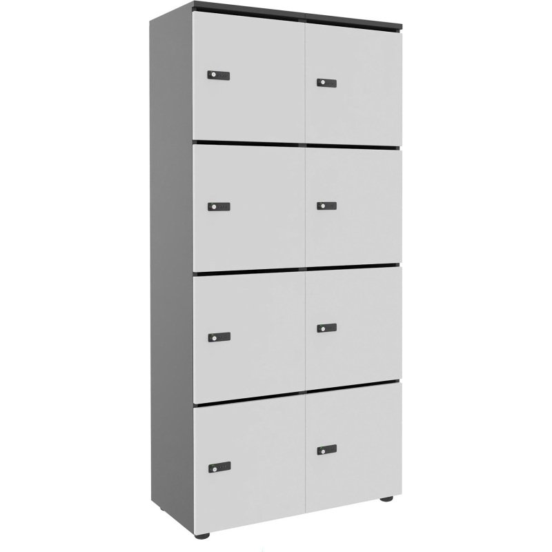 Casier de rangement de bureau Flexycaz 8 cases -8 portes individuelles -2 x 4 cases L 80 x P 42 x H 173,5 cm + clé pass