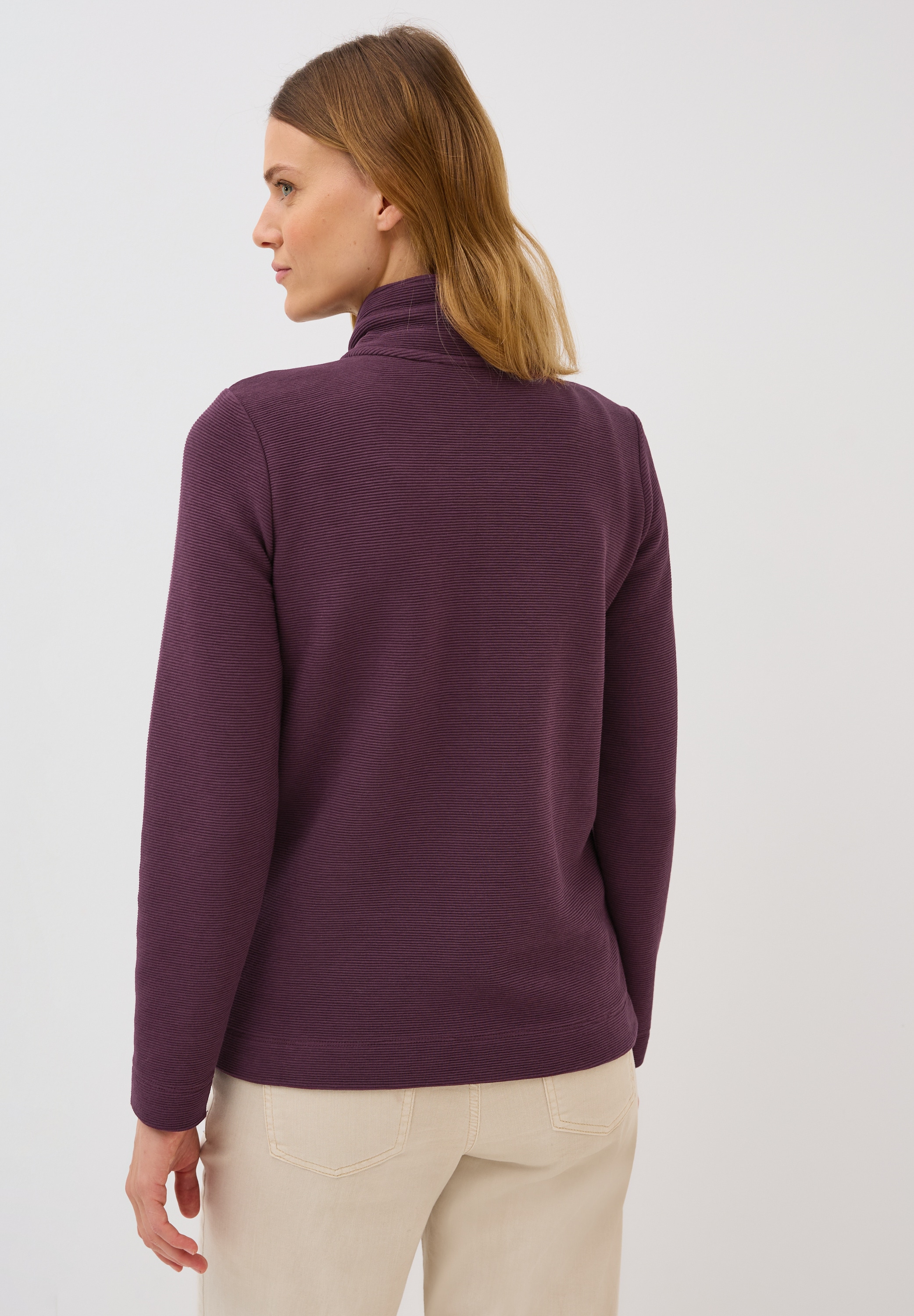 Cecil Sweatjacke , im Ottoman-Look und Stehkragen, Struktur-Optik