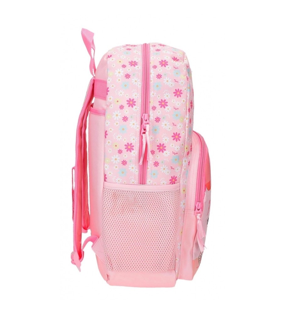 Mochila Roll Road 42cm Roll Road Coffee shop adaptável a carro rosa