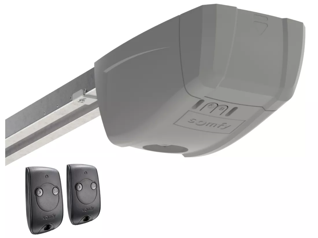Porte de garage sectionnelle à cassette blanc avec fenêtres avec moteur Somfy L254 x H218 cm - CAOPAS