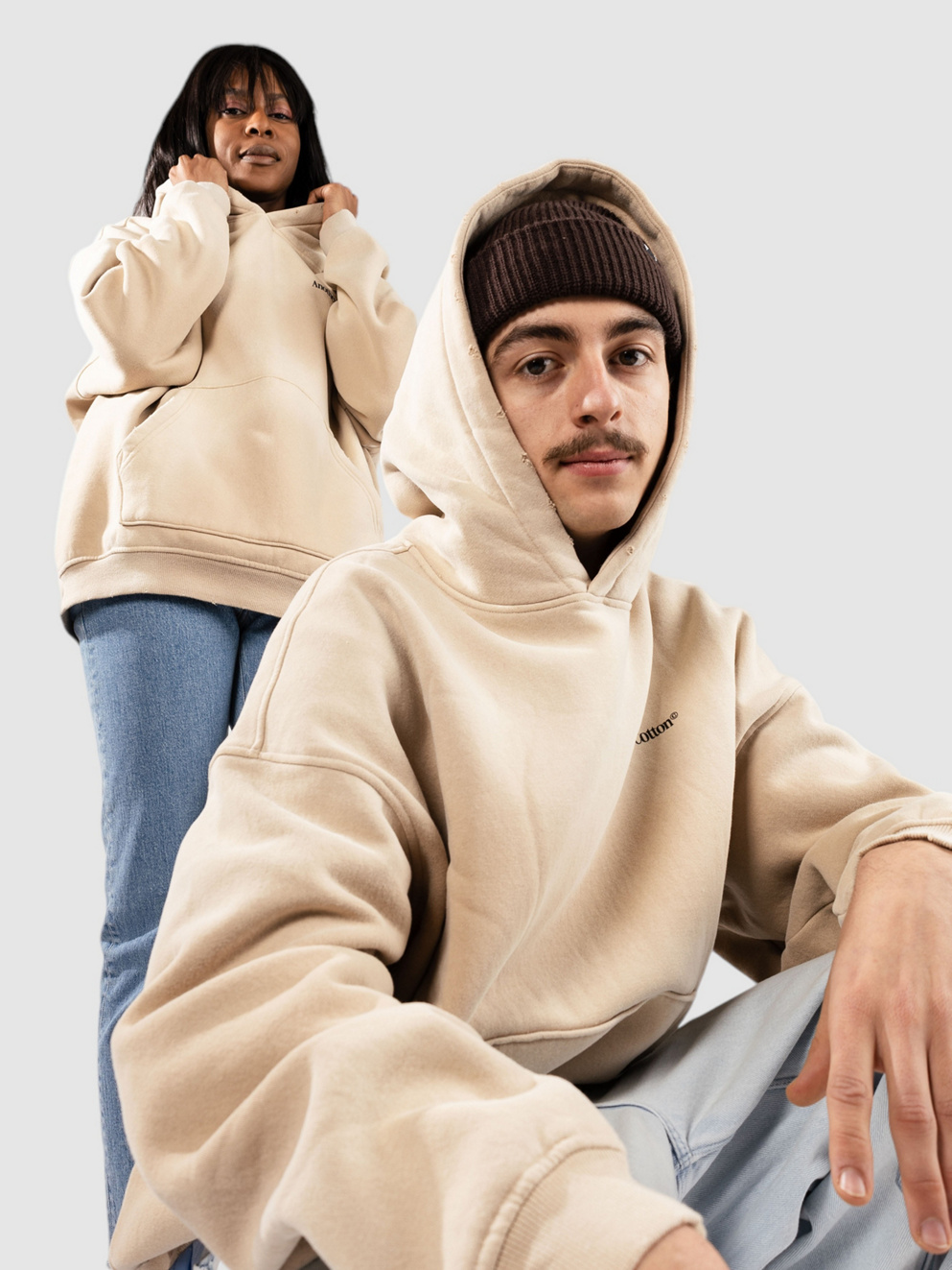 Another Cotton Lab More Espresso Hoodie washed moonlight