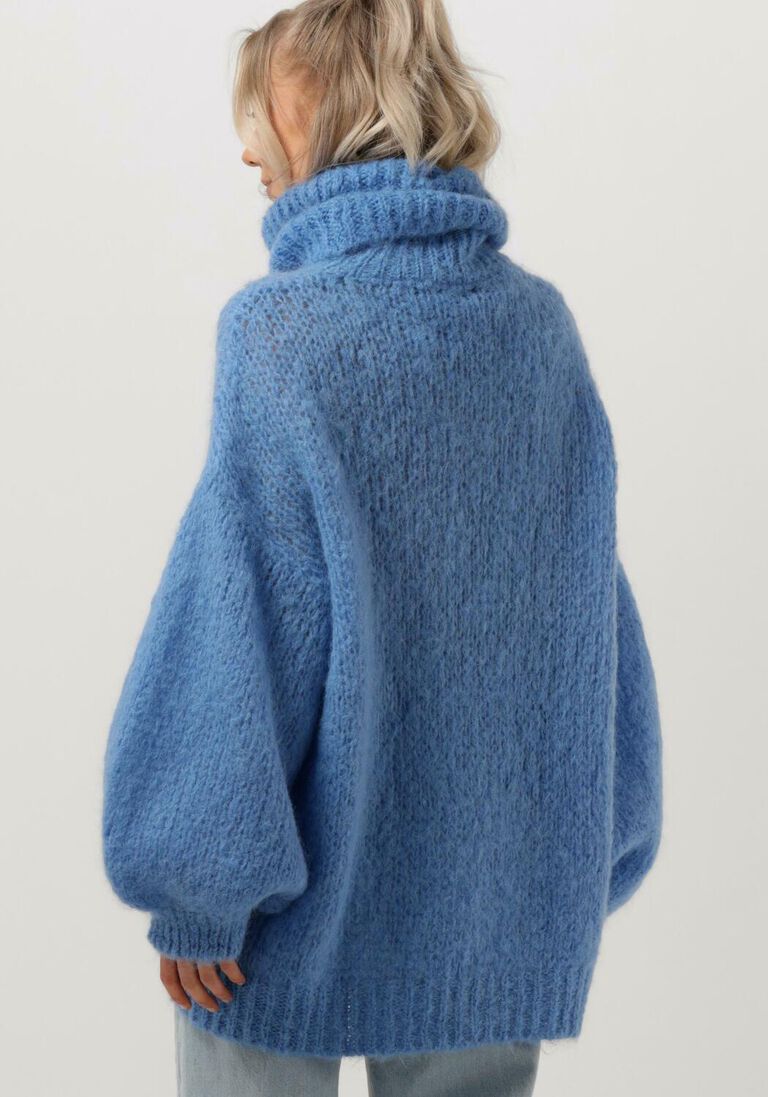 AMERICAN DREAMS blauwe american dreams coltrui pepper roll neck alpaca pullover