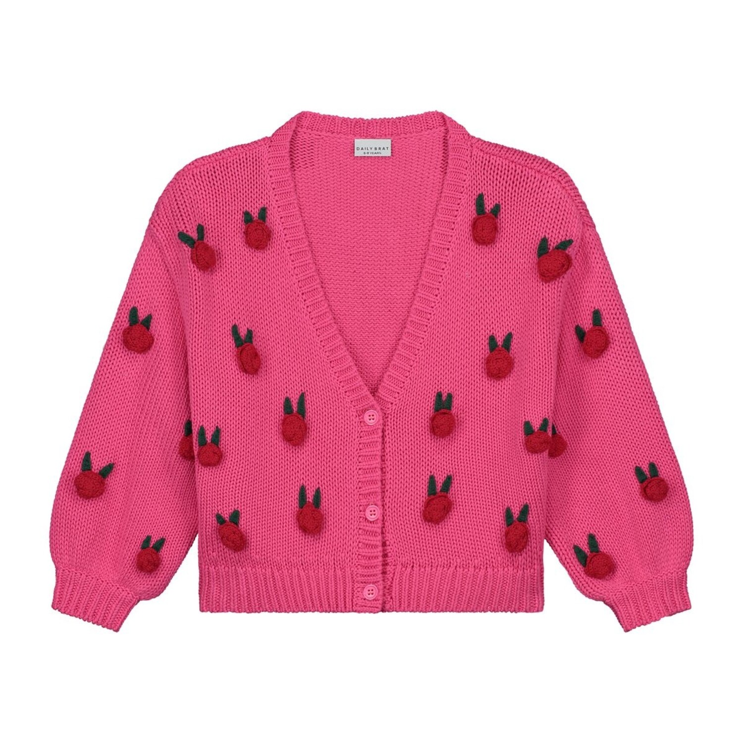 Daily Brat | Rosie Flower Knitted Cardigan Sweet Pink