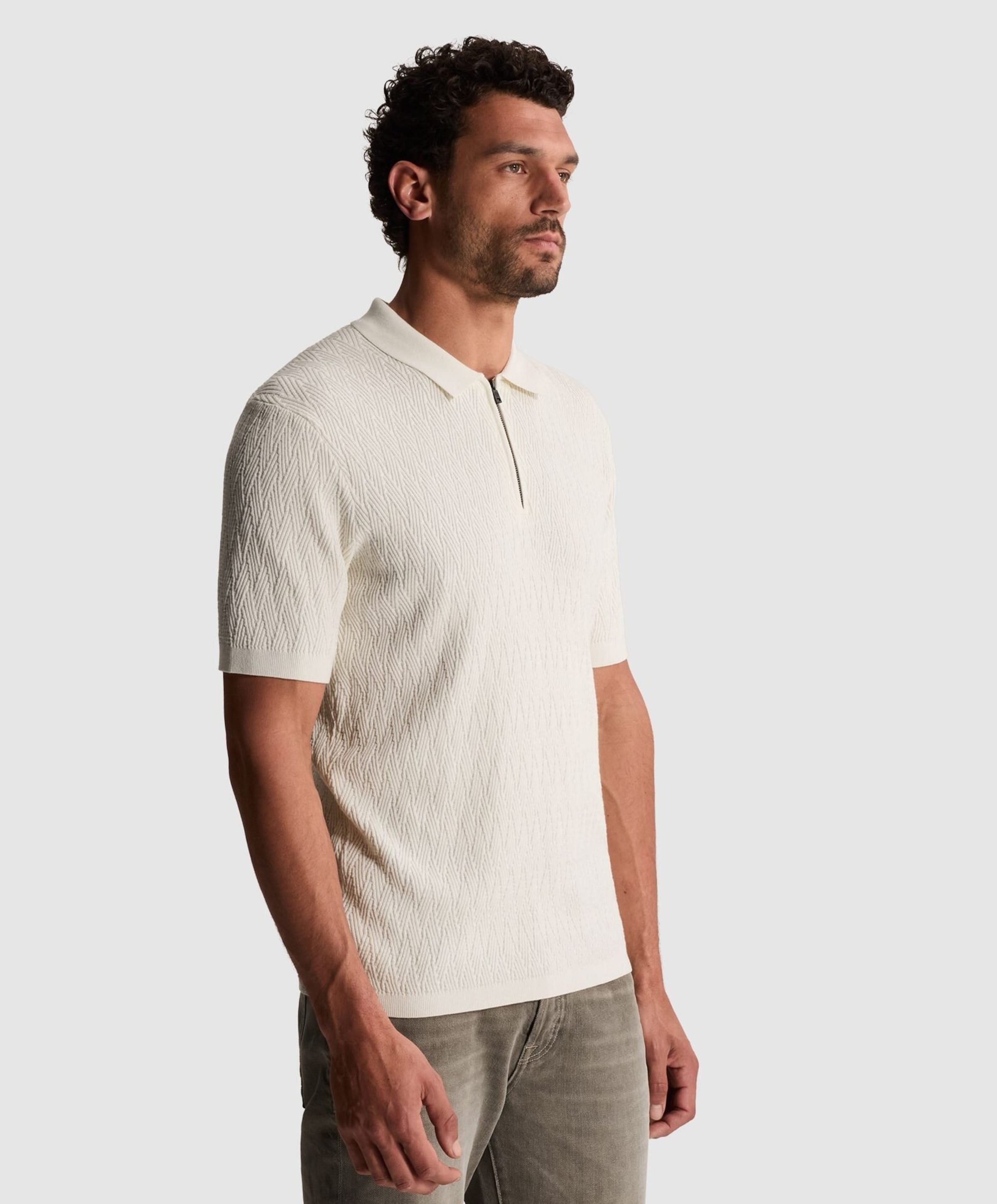 Cast Iron Heren polo ecru