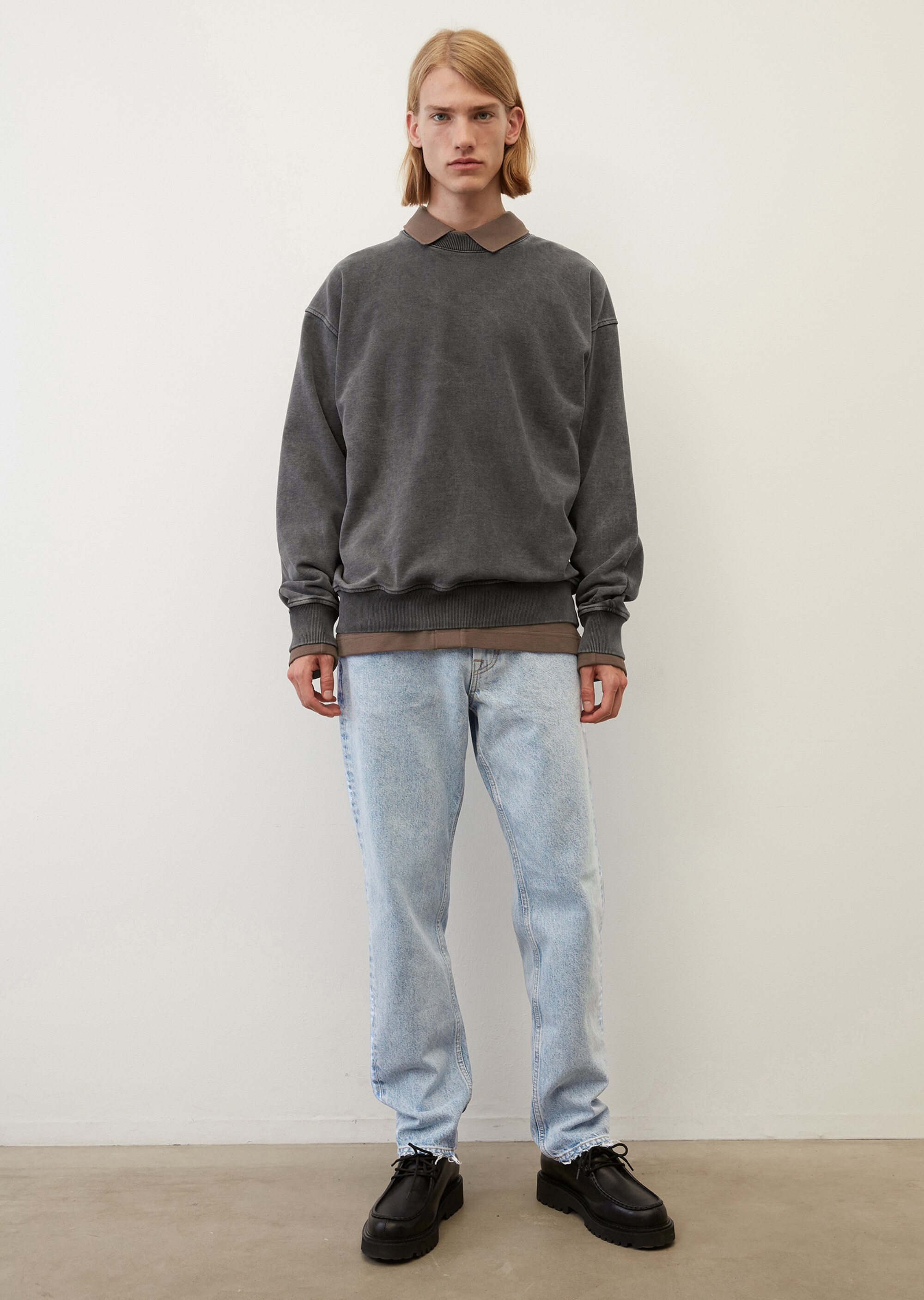 Stonewashed Sweatshirt relaxed aus softer Bio-Baumwolle