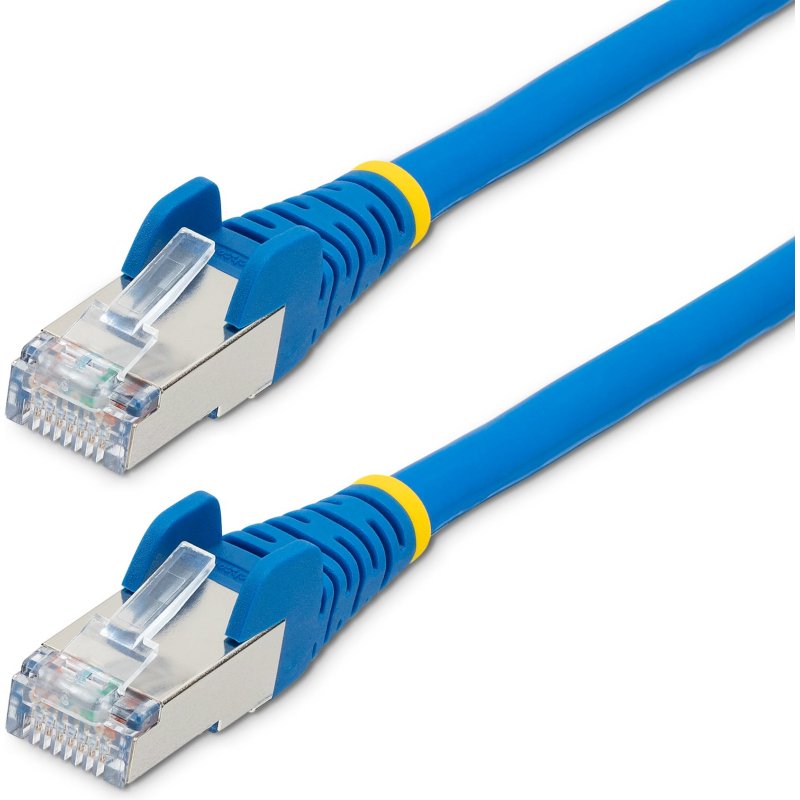 StarTech.com Câble Ethernet CAT6a 10m - Low Smoke Zero Halogen (LSZH) - 10 Gigabit 500MHz 100W PoE RJ45 S/FTP Cordon de Raccordement Réseau Snagless Bleu avec Décharge de Tension