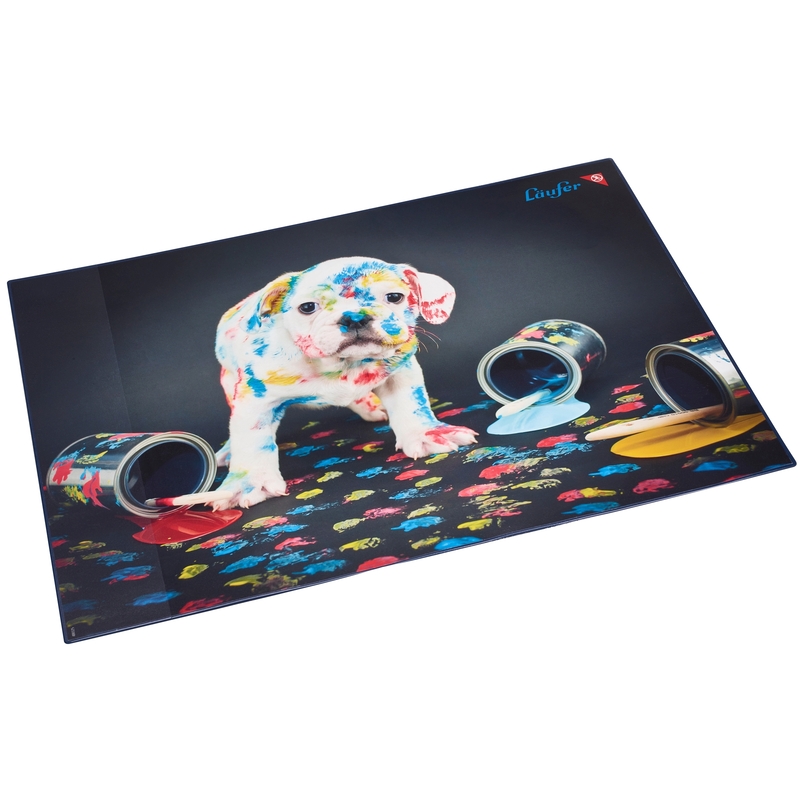 Läufer Schreibunterlage, bunter Hund, multicolor