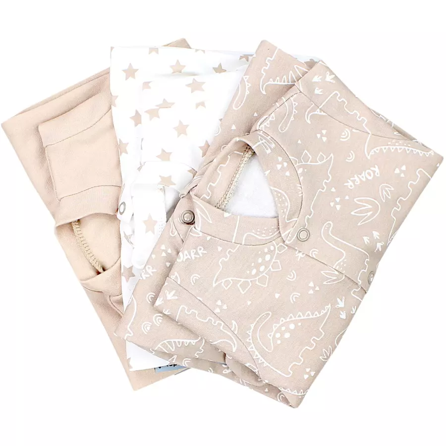TupTam Baby Jungen Schlafstrampler mit Fuß 3er Pack grünweiß