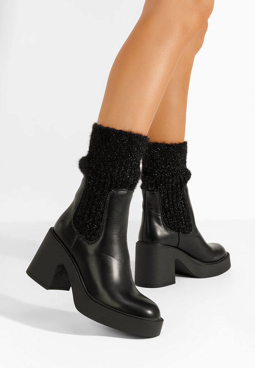 Bottines chaussettes noires Philippa