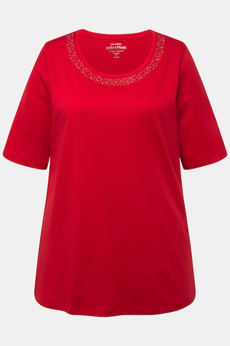 T-Shirt, Pima Cotton, A-Linie, Rundhals, Halbarm