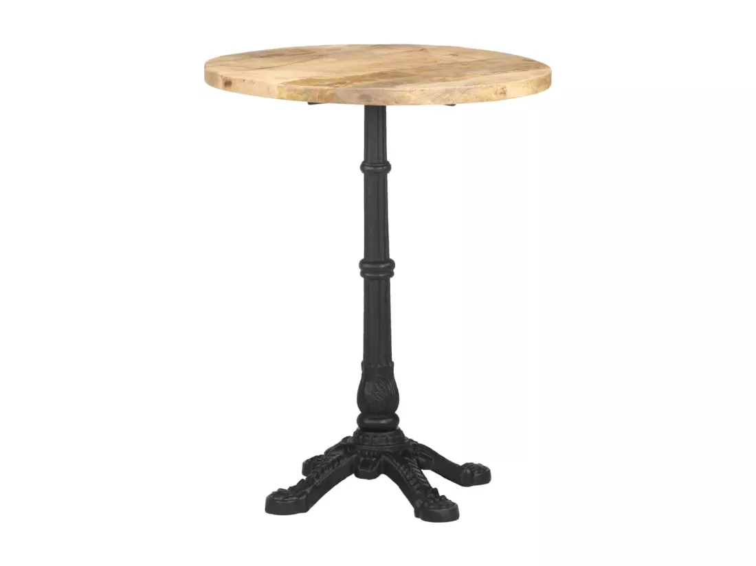 Table de bistro Ø60x76 cm Bois de manguier brut