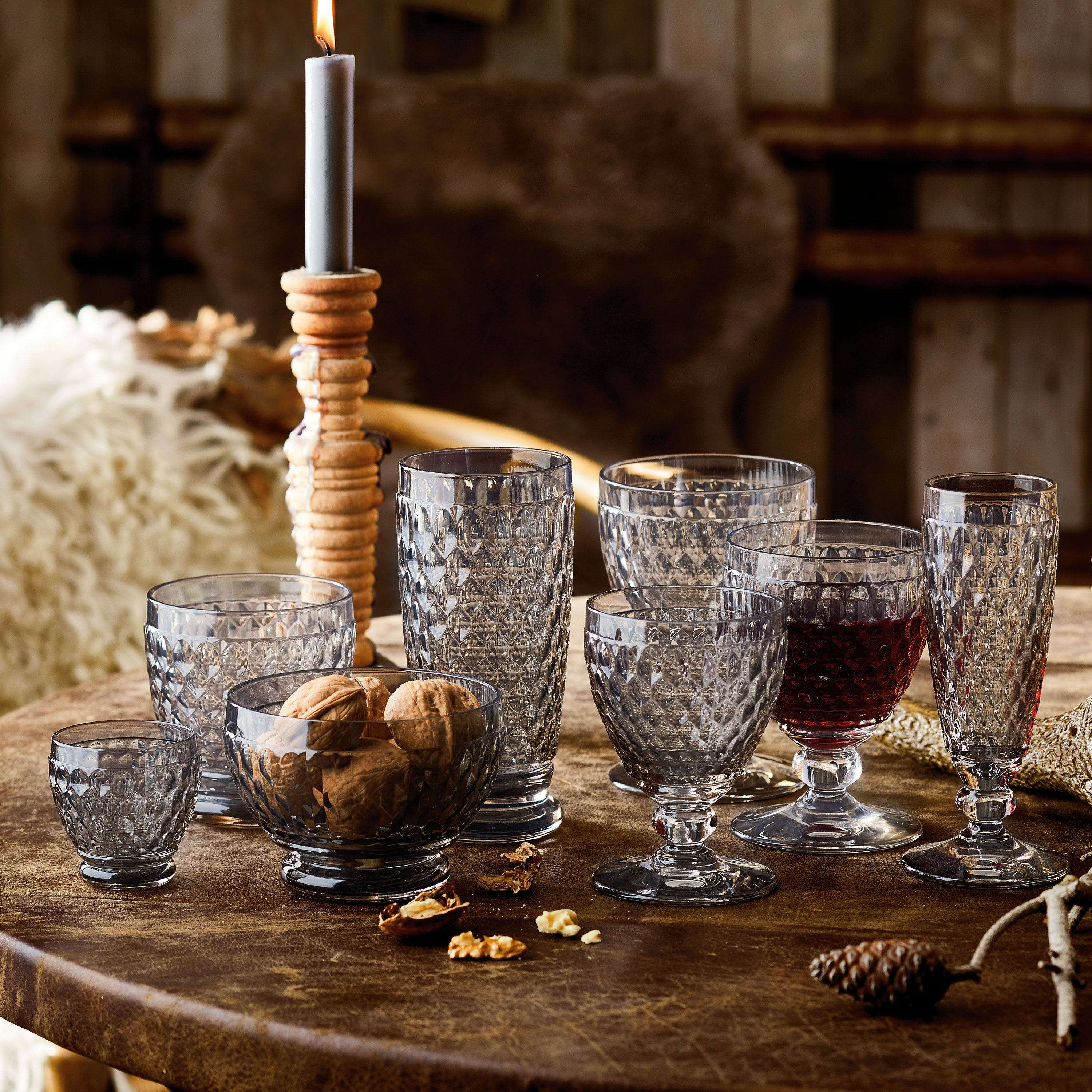 Boston Water goblet Grey, 11.9 oz, crystal glass