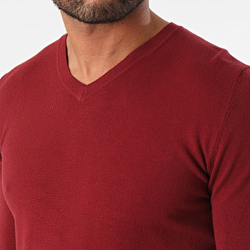 Pull Col V S2005 Bordeaux