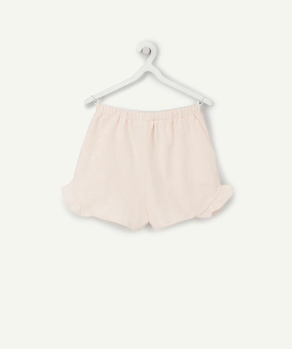 SHORT FILLE EN COTON BIO ROSE