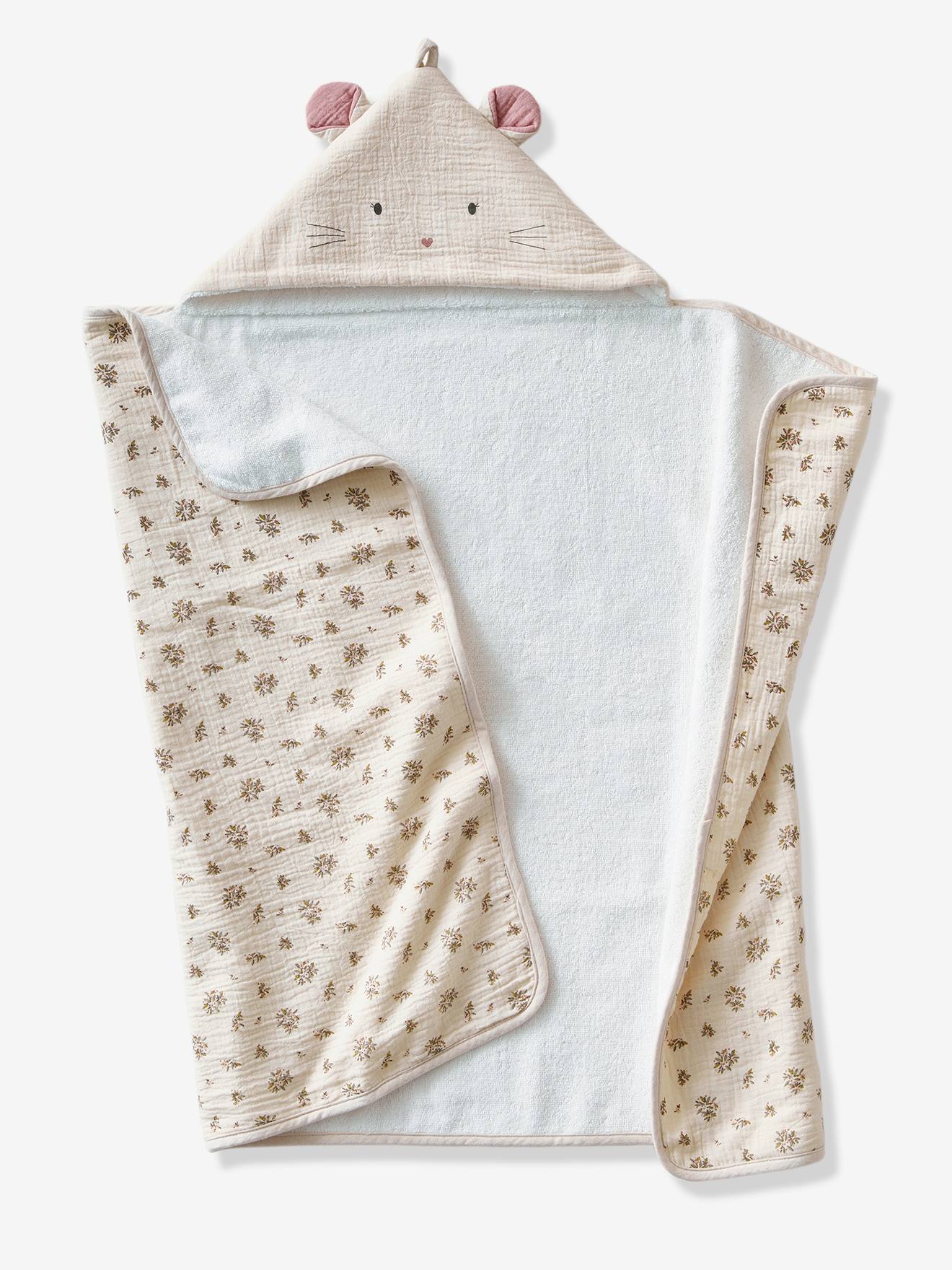 Capa de banho estilo loft, branca, lisa tamanho médio com estampas.