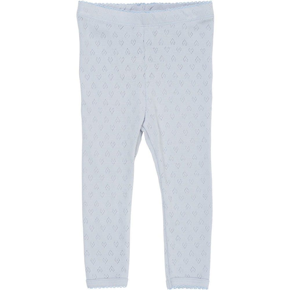 Køb COPENHAGEN COLORS Dusty Blue Pointelle Heart Leggings