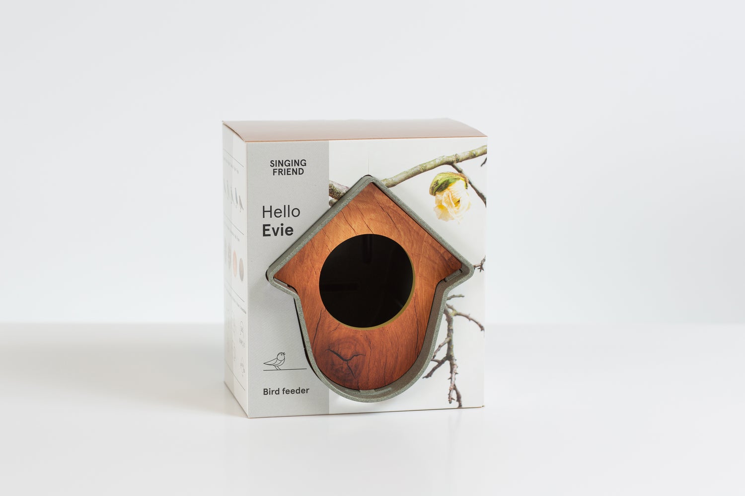 Singing Friend pindakaaspothouder Evie hout grijs 15 x 13 x 17 cm