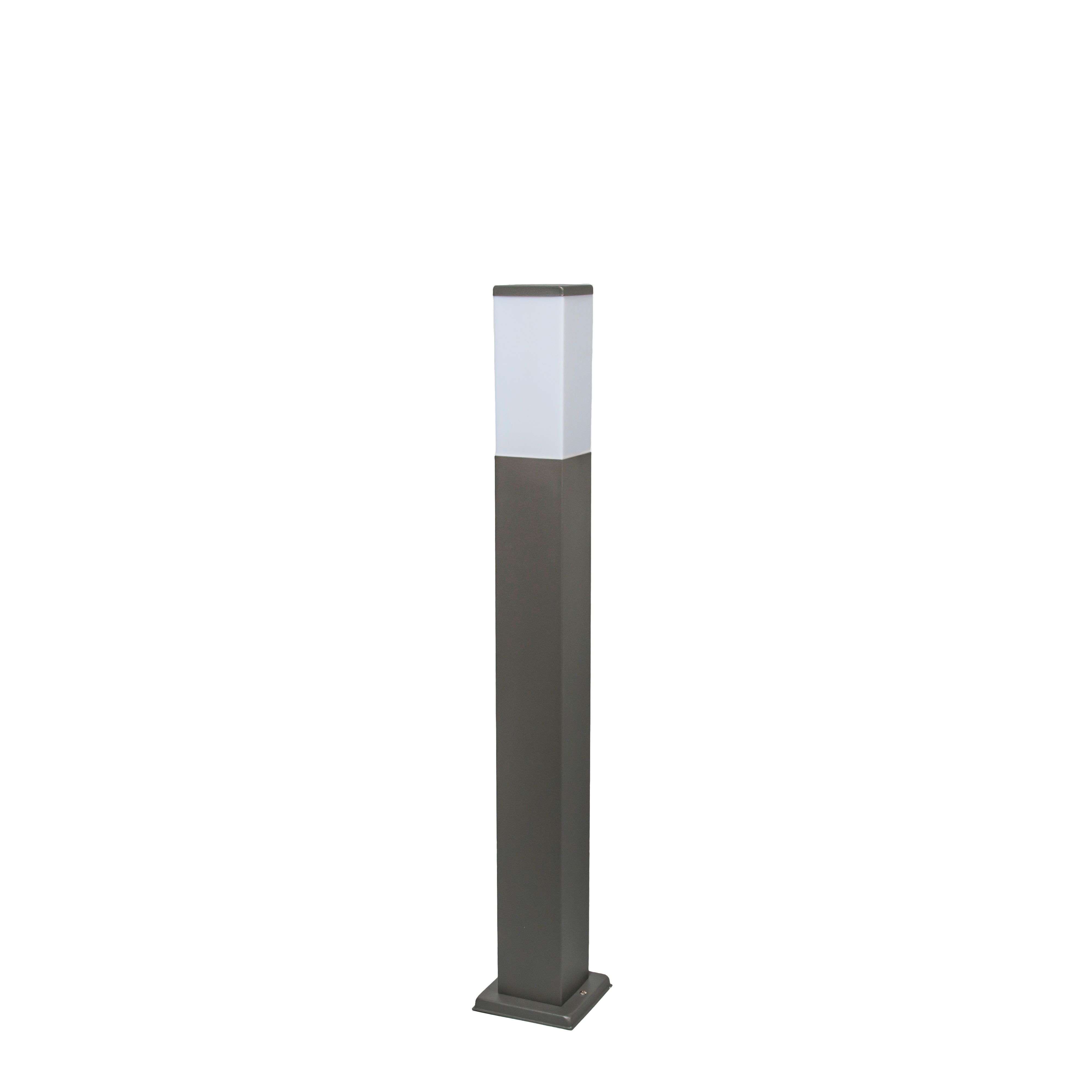 Moderne buitenlamp paal donkergrijs met opaal 80 cm IP44 - Malios