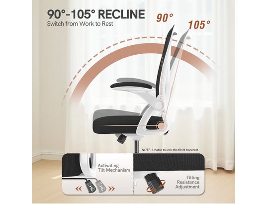 RATTANTREE - Fauteuil de bureau Chaise de bureau réglable en hauteur blanche