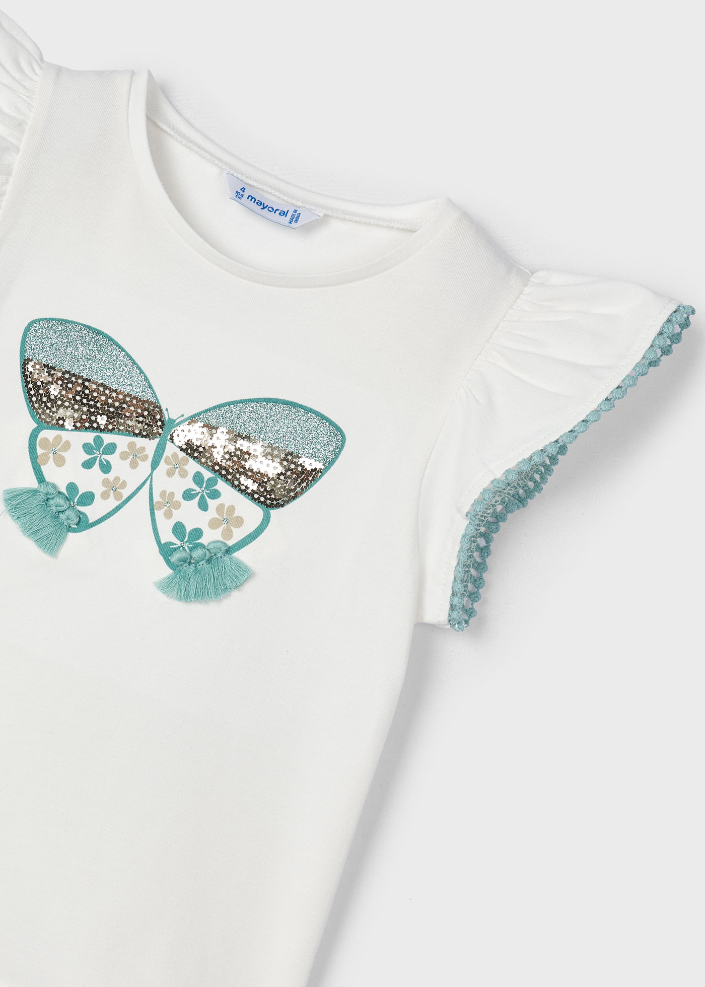 Camiseta Better Cotton com apliques para meninas