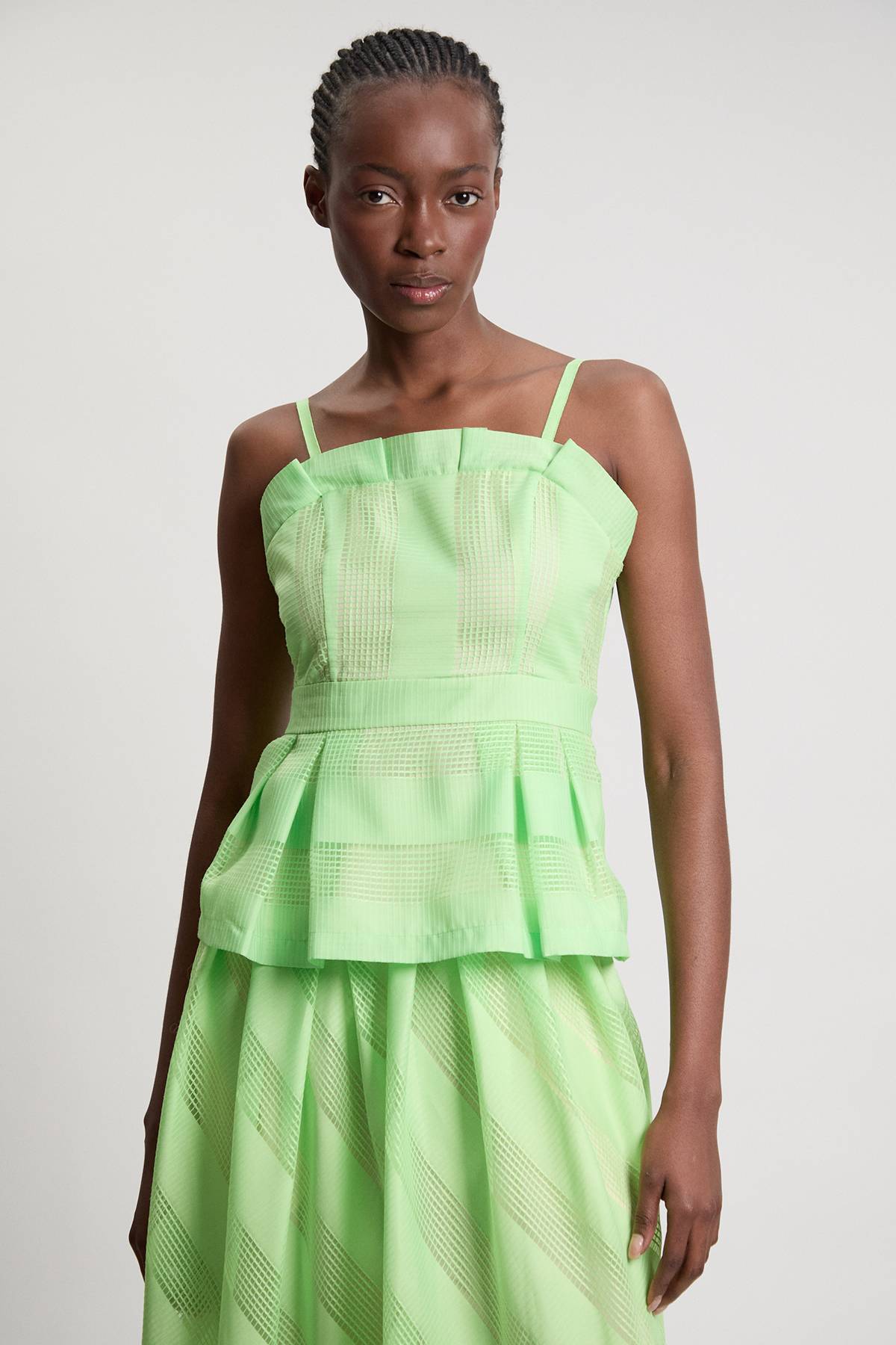KarenMillen Haut Asymétrique En Mélange D'organza Texturé