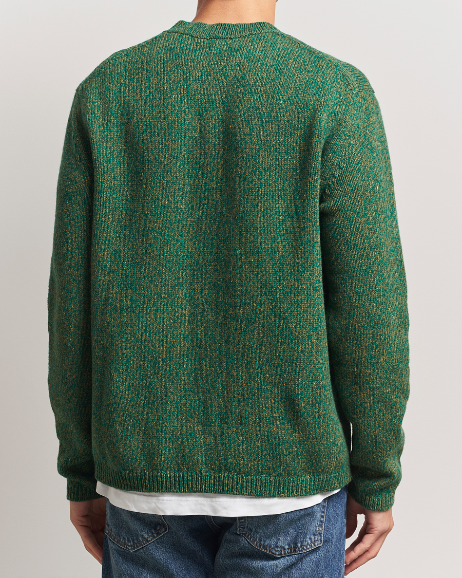 Massimo Alba Wool Mouline Sweater Green