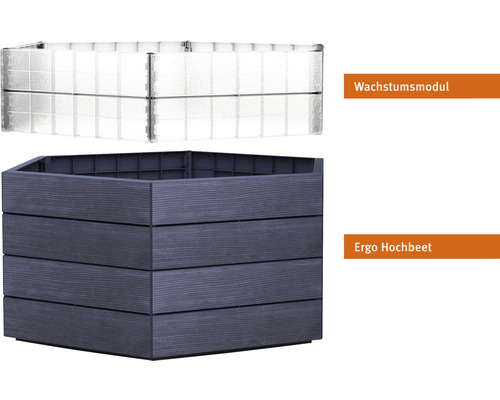 Klassieke verhoogde tuinbak GARANTIA ERGO Turbo L 75 incl. Flora waterbesparend systeem 110 x 110 x 75 cm hout