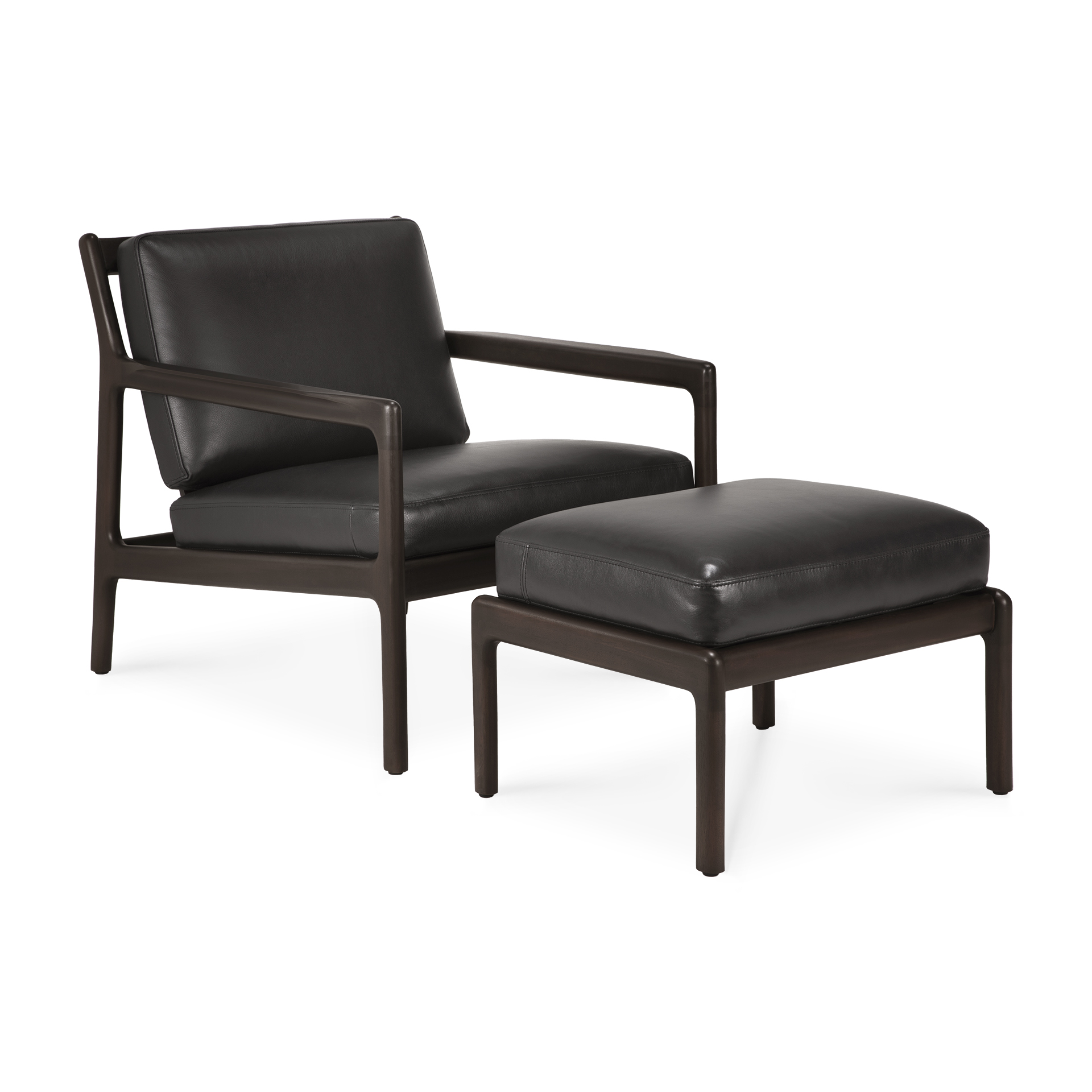 Jack loungestoel - zwart leer
